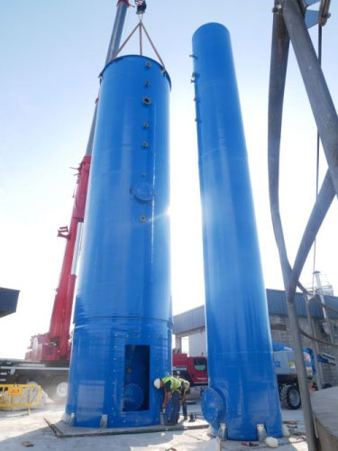 Project completed of 2 gas washing towers